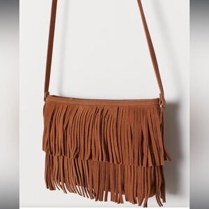 4/$20 Ardene Fringe Brown Western crossbody suede bag